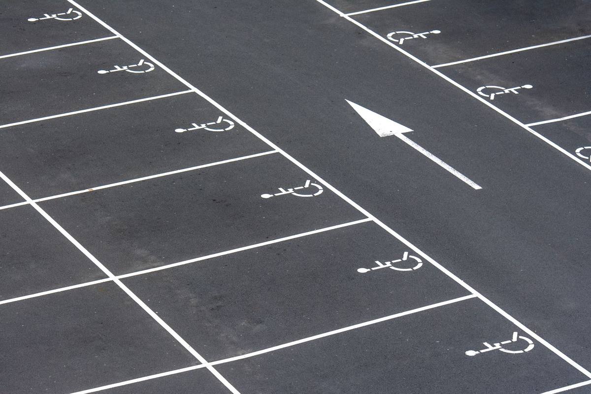 Clean asphalt parking surface